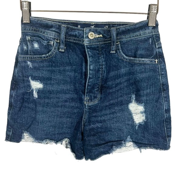 Hollister Pants - Hollister Ultra High Rise Distressed Cut Off Dark Wash Denim Shorts 00